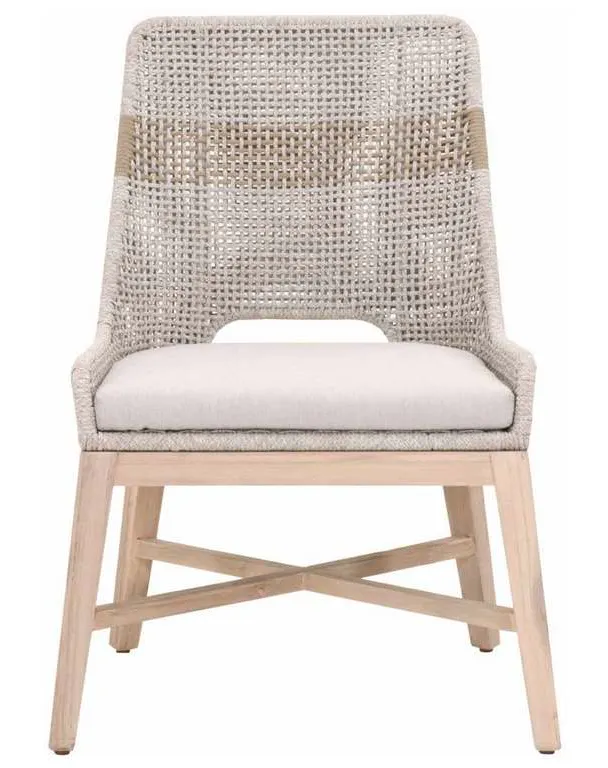 Essentials For Living 6850.WTA/PUM/GT Tapestry Outdoor Dining Chair in Taupe and White Flat Rope Taupe Stripe Performance Pumice Gray Teak Essentials For Living 6850.WTA/PUM/GT Tapestry Outdoor Dining Chair in Taupe and White Flat Rope Taupe Stripe Performance Pumice Gray Teak