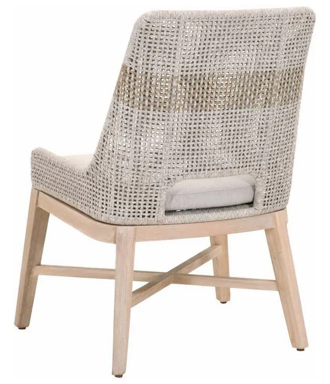 Essentials For Living 6850.WTA/PUM/GT Tapestry Outdoor Dining Chair in Taupe and White Flat Rope Taupe Stripe Performance Pumice Gray Teak Essentials For Living 6850.WTA/PUM/GT Tapestry Outdoor Dining Chair in Taupe and White Flat Rope Taupe Stripe Performance Pumice Gray Teak