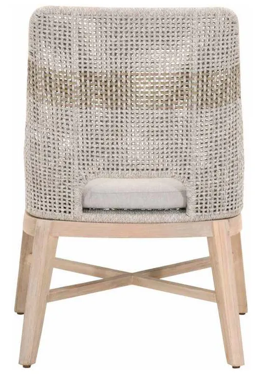 Essentials For Living 6850.WTA/PUM/GT Tapestry Outdoor Dining Chair in Taupe and White Flat Rope Taupe Stripe Performance Pumice Gray Teak Essentials For Living 6850.WTA/PUM/GT Tapestry Outdoor Dining Chair in Taupe and White Flat Rope Taupe Stripe Performance Pumice Gray Teak