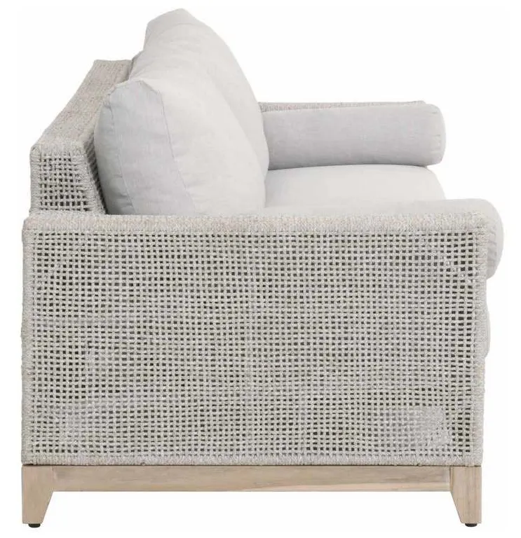 Essentials for Living 6843.WTA/PUM/GT Tropez Outdoor 90 inch Sofa in Taupe and White Flat Rope Essentials for Living 6843.WTA/PUM/GT Tropez Outdoor 90 inch Sofa in Taupe and White Flat Rope