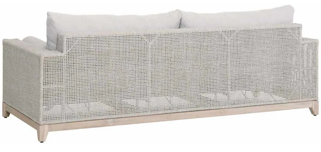 Essentials for Living 6843.WTA/PUM/GT Tropez Outdoor 90 inch Sofa in Taupe and White Flat Rope Essentials for Living 6843.WTA/PUM/GT Tropez Outdoor 90 inch Sofa in Taupe and White Flat Rope