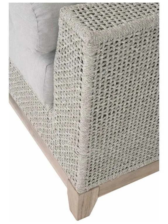 Essentials for Living 6843.WTA/PUM/GT Tropez Outdoor 90 inch Sofa in Taupe and White Flat Rope Essentials for Living 6843.WTA/PUM/GT Tropez Outdoor 90 inch Sofa in Taupe and White Flat Rope