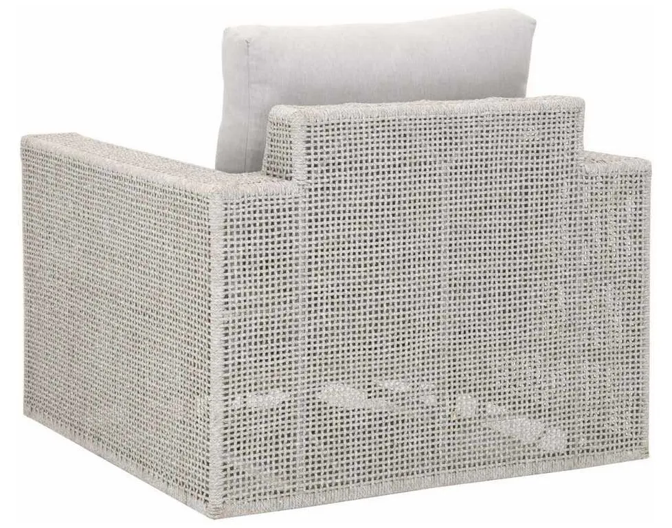 Essentials For Living 6843-1SRCK.WTA/PUM Tropez Outdoor Swivel Rocker Chair in Taupe and White Flat Rope Performance Pumice Essentials For Living 6843-1SRCK.WTA/PUM Tropez Outdoor Swivel Rocker Chair in Taupe and White Flat Rope Performance Pumice
