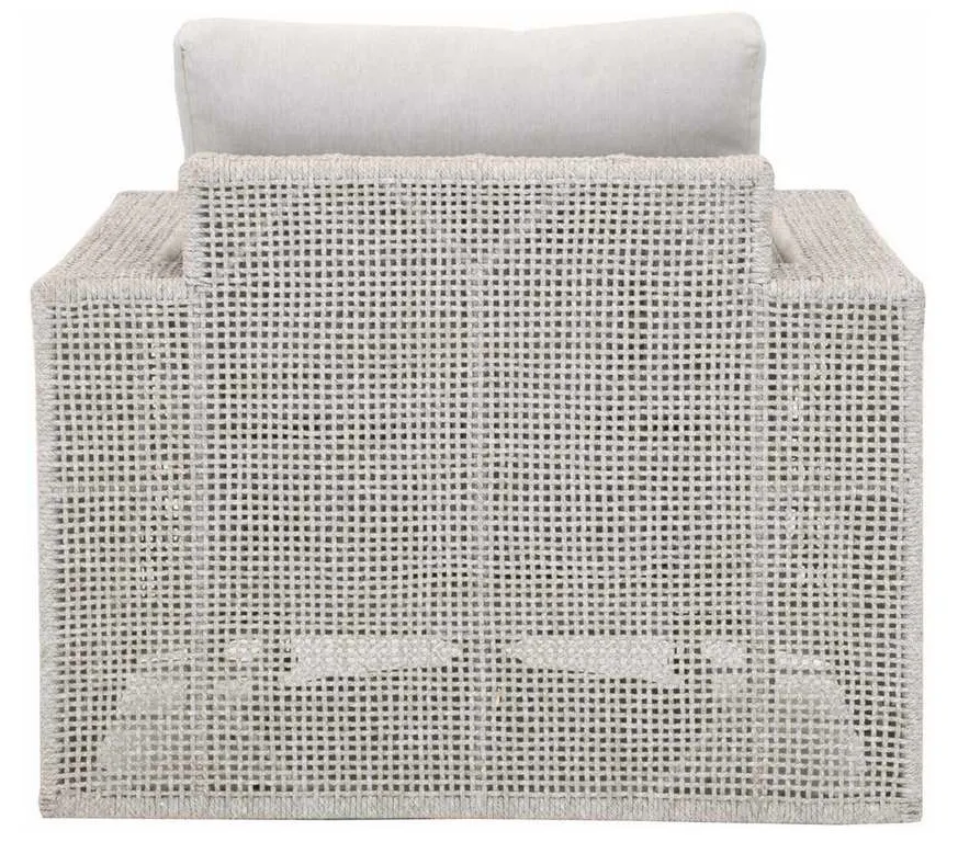 Essentials For Living 6843-1SRCK.WTA/PUM Tropez Outdoor Swivel Rocker Chair in Taupe and White Flat Rope Performance Pumice Essentials For Living 6843-1SRCK.WTA/PUM Tropez Outdoor Swivel Rocker Chair in Taupe and White Flat Rope Performance Pumice