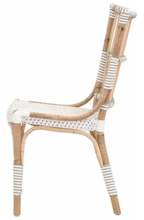 Essentials For Living 4111.WHT-STO/NAT Tulum Dining Chair in White and Stone Synthetic Natural Rattan Essentials For Living 4111.WHT-STO/NAT Tulum Dining Chair in White and Stone Synthetic Natural Rattan