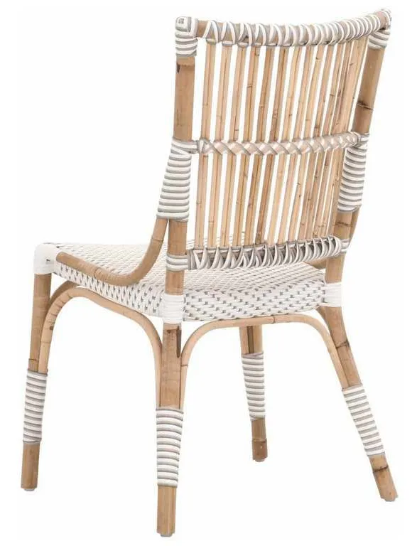Essentials For Living 4111.WHT-STO/NAT Tulum Dining Chair in White and Stone Synthetic Natural Rattan Essentials For Living 4111.WHT-STO/NAT Tulum Dining Chair in White and Stone Synthetic Natural Rattan