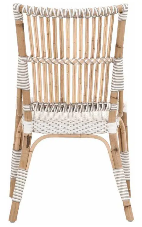 Essentials For Living 4111.WHT-STO/NAT Tulum Dining Chair in White and Stone Synthetic Natural Rattan Essentials For Living 4111.WHT-STO/NAT Tulum Dining Chair in White and Stone Synthetic Natural Rattan
