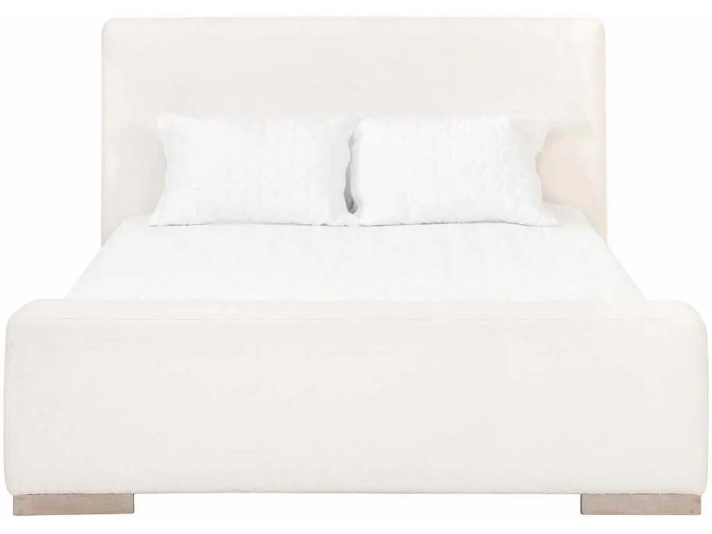 Essentials for Living 7129-3.BOU-SNO/NG  Warren Standard King Bed in Performance Boucle Snow Natural Gray Oak