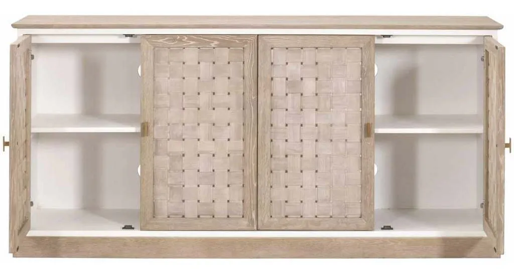 Essentials for Living 8082.SGRY-OAK/WPO Weave Media Sideboard in Smoke Gray Oak White Painted Oak Essentials for Living 8082.SGRY-OAK/WPO Weave Media Sideboard in Smoke Gray Oak White Painted Oak