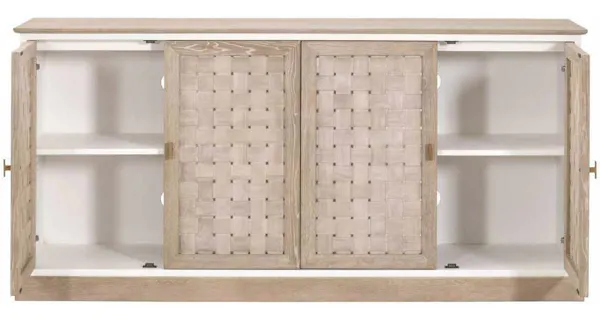 Essentials for Living 8082.SGRY-OAK/WPO Weave Media Sideboard in Smoke Gray Oak White Painted Oak Essentials for Living 8082.SGRY-OAK/WPO Weave Media Sideboard in Smoke Gray Oak White Painted Oak
