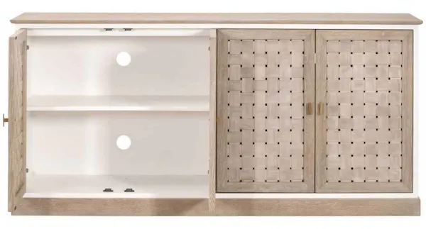 Essentials for Living 8082.SGRY-OAK/WPO Weave Media Sideboard in Smoke Gray Oak White Painted Oak Essentials for Living 8082.SGRY-OAK/WPO Weave Media Sideboard in Smoke Gray Oak White Painted Oak