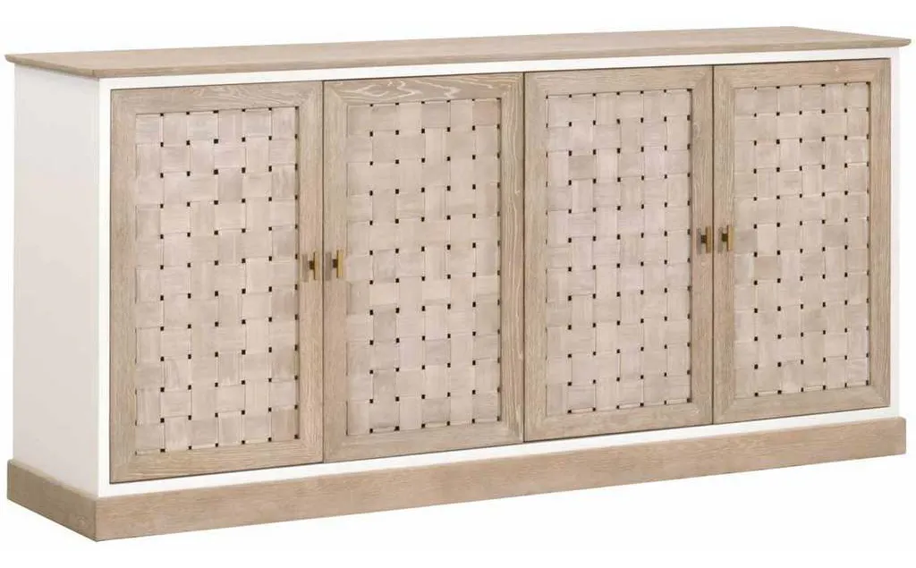 Essentials for Living 8082.SGRY-OAK/WPO Weave Media Sideboard in Smoke Gray Oak White Painted Oak Essentials for Living 8082.SGRY-OAK/WPO Weave Media Sideboard in Smoke Gray Oak White Painted Oak