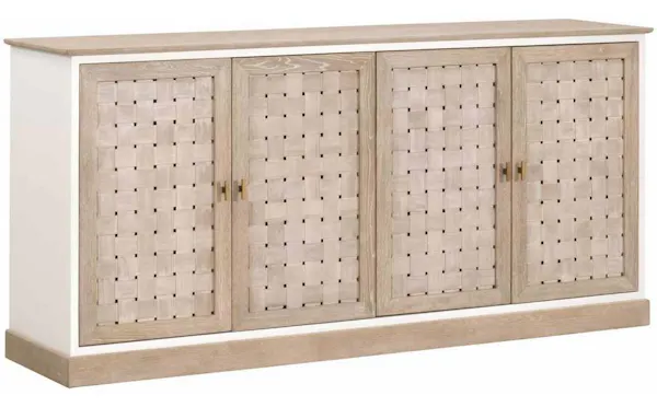 Essentials for Living 8082.SGRY-OAK/WPO Weave Media Sideboard in Smoke Gray Oak White Painted Oak Essentials for Living 8082.SGRY-OAK/WPO Weave Media Sideboard in Smoke Gray Oak White Painted Oak
