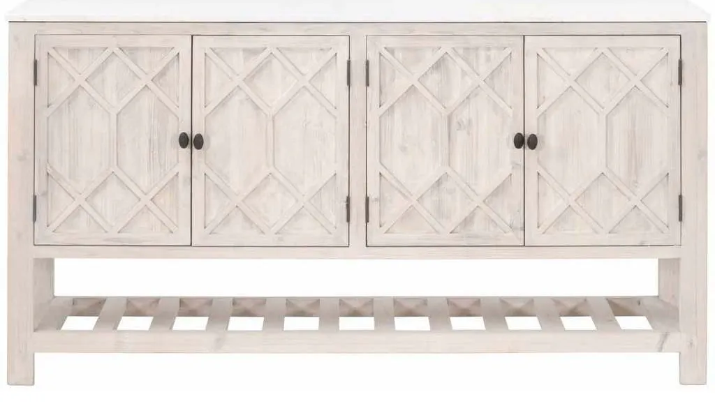Essentials For Living 8018.WW-PNE/WHTQ Willow Media Sideboard in White Wash Pine White Quartz Essentials For Living 8018.WW-PNE/WHTQ Willow Media Sideboard in White Wash Pine White Quartz