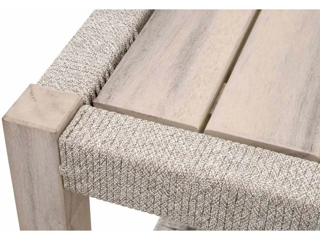 Essentials for Living 6872.WTA/GT Wrap Outdoor End Table in Taupe and White Flat Rope Gray Teak Essentials for Living 6872.WTA/GT Wrap Outdoor End Table in Taupe and White Flat Rope Gray Teak