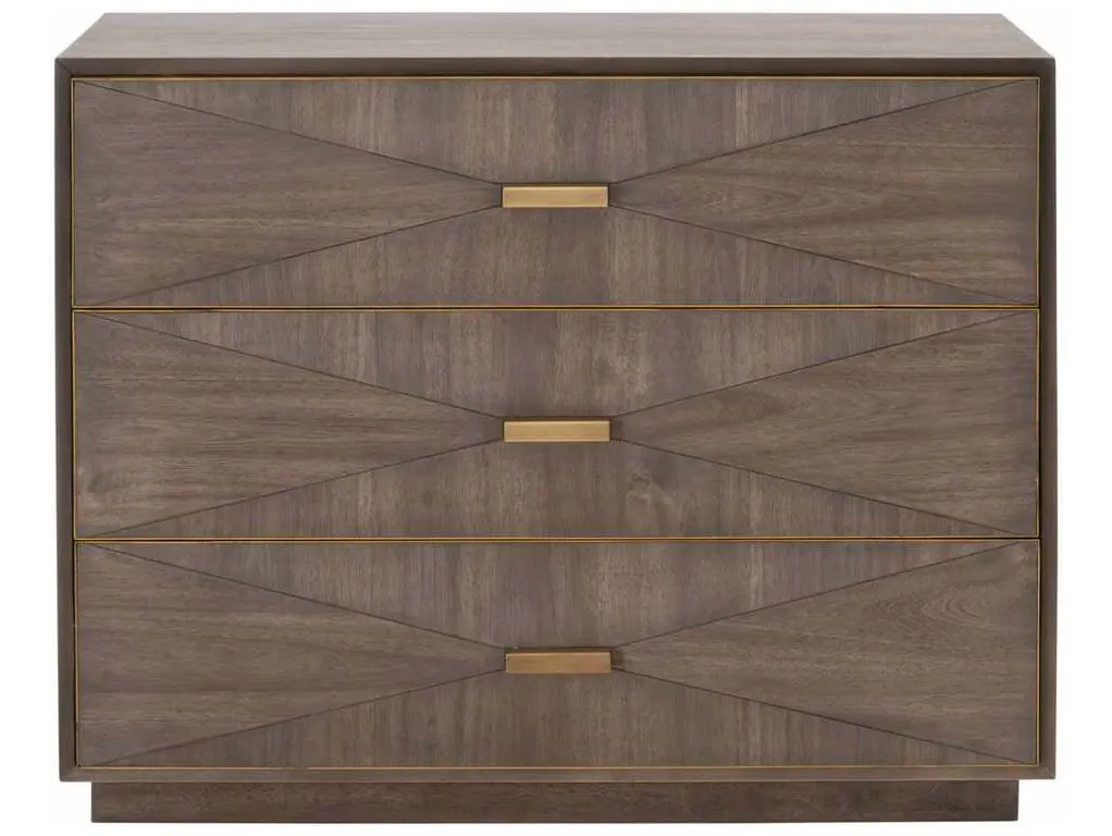 Essentials For Living 6157.BBRN/BGLD Wynn 3 Drawer Nightstand in Burnished Brown Brushed Gold Essentials For Living 6157.BBRN/BGLD Wynn 3 Drawer Nightstand in Burnished Brown Brushed Gold