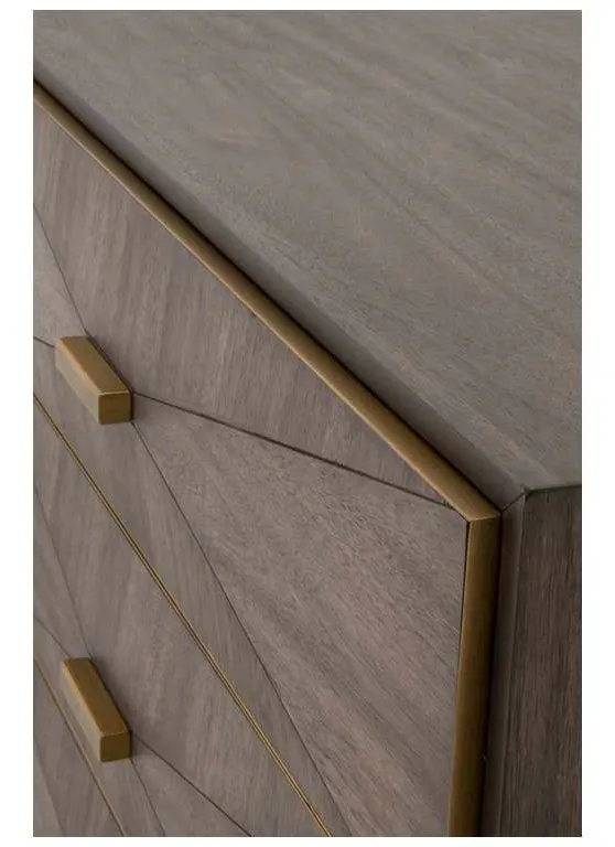 Essentials For Living 6157.BBRN/BGLD Wynn 3 Drawer Nightstand in Burnished Brown Brushed Gold Essentials For Living 6157.BBRN/BGLD Wynn 3 Drawer Nightstand in Burnished Brown Brushed Gold