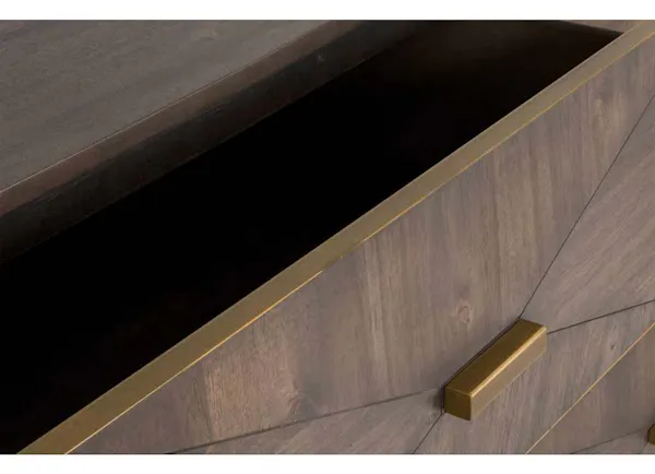 Essentials For Living 6158.BBRN/BGLD Wynn 6 Drawer Double Dresser in Burnished Brown Brushed Gold Essentials For Living 6158.BBRN/BGLD Wynn 6 Drawer Double Dresser in Burnished Brown Brushed Gold