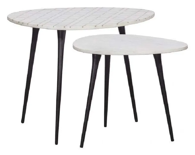 Fairfield 8147-NS Soulful Textures Marble Inlay Nesting End Table Fairfield 8147-NS Soulful Textures Marble Inlay Nesting End Table