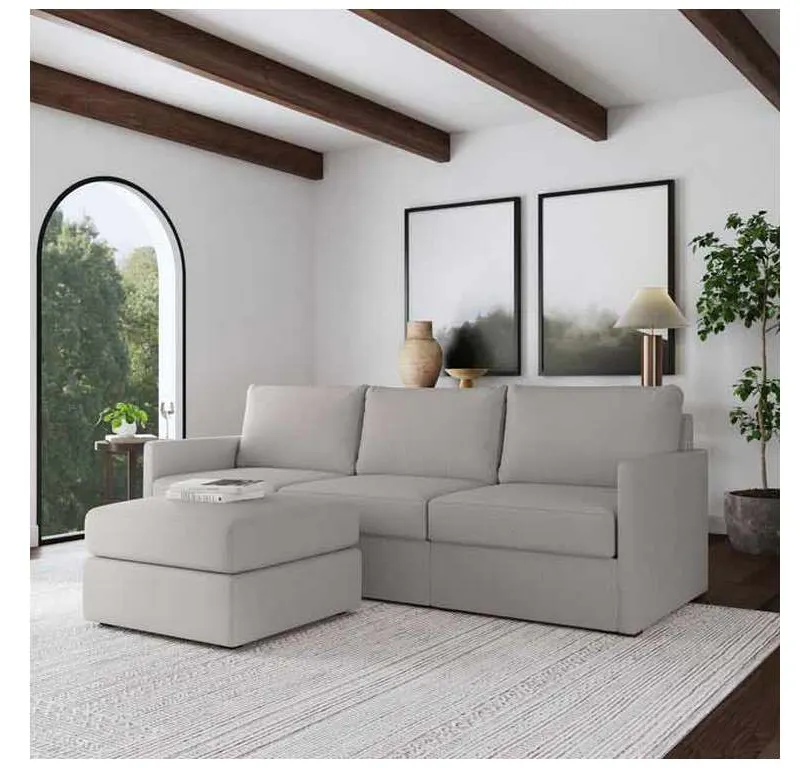 Flexsteel 902231N931301 Flex Sofa with Narrow Arm and Ottoman Frost Flexsteel 902231N931301 Flex Sofa with Narrow Arm and Ottoman Frost