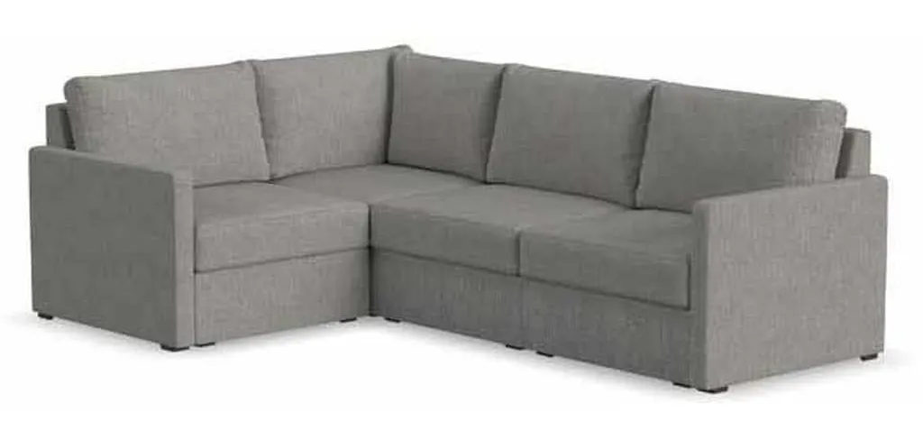 Flexsteel 90224NSEC31302 Flex 4 Seat Sectional with Narrow Arm Pebble Flexsteel 90224NSEC31302 Flex 4 Seat Sectional with Narrow Arm Pebble