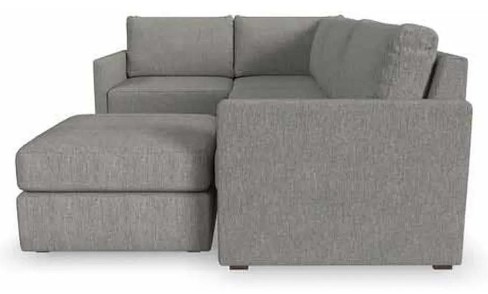 Flexsteel 90224NSEC931302 Flex 4 Seat Sectional with Narrow Arm and Ottoman Pebble Flexsteel 90224NSEC931302 Flex 4 Seat Sectional with Narrow Arm and Ottoman Pebble