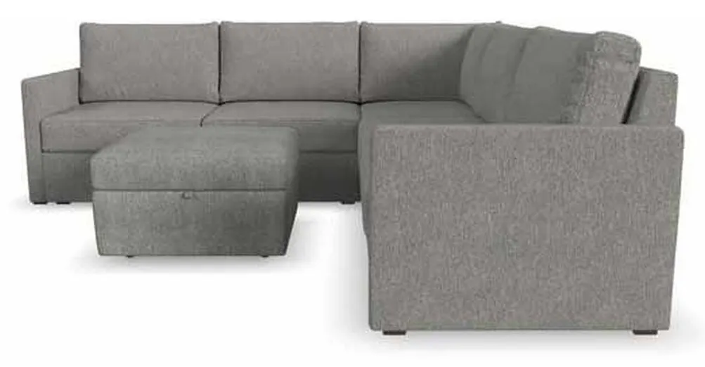 Flexsteel 90225NSECS31302 Flex 5 Seat Sectional with Narrow Arm and Storage Ottoman Pebble Flexsteel 90225NSECS31302 Flex 5 Seat Sectional with Narrow Arm and Storage Ottoman Pebble