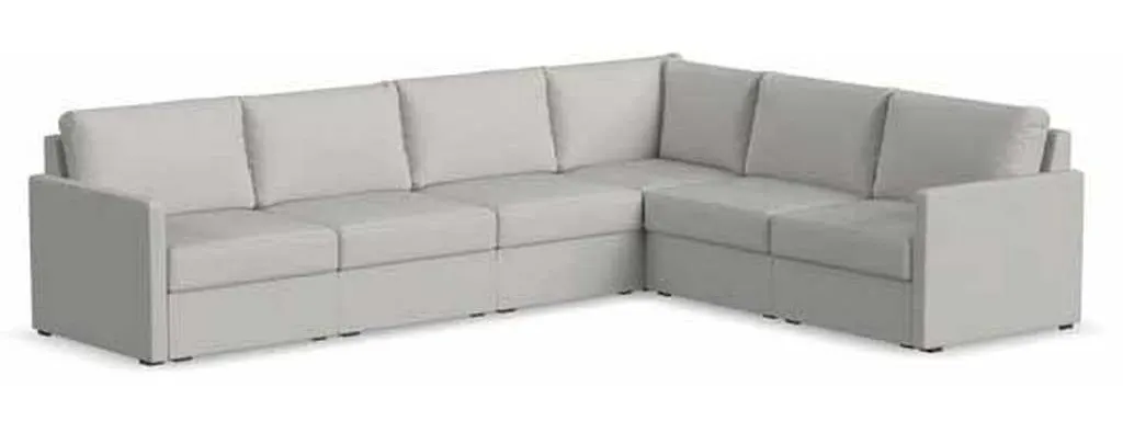 Flexsteel 90226NSEC31301 Flex 6 Seat Sectional with Narrow Arm Frost Flexsteel 90226NSEC31301 Flex 6 Seat Sectional with Narrow Arm Frost