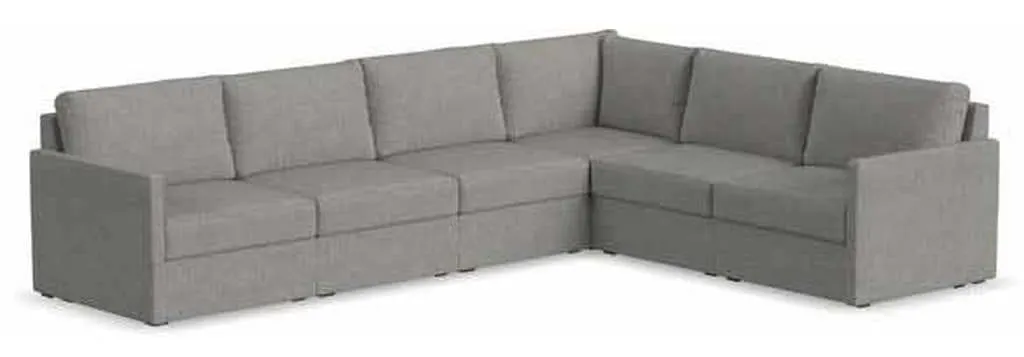 Flexsteel 90226NSEC31302 Flex 6 Seat Sectional with Narrow Arm Pebble Flexsteel 90226NSEC31302 Flex 6 Seat Sectional with Narrow Arm Pebble
