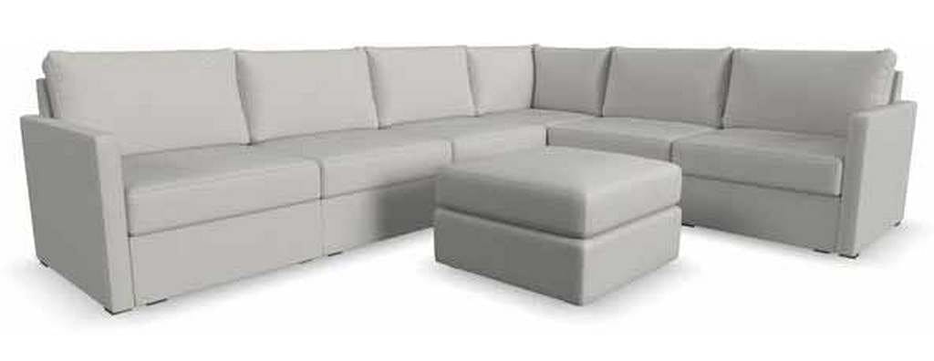 Flexsteel 90226NSEC931301 Flex 6 Seat Sectional with Narrow Arm and Ottoman Frost Flexsteel 90226NSEC931301 Flex 6 Seat Sectional with Narrow Arm and Ottoman Frost