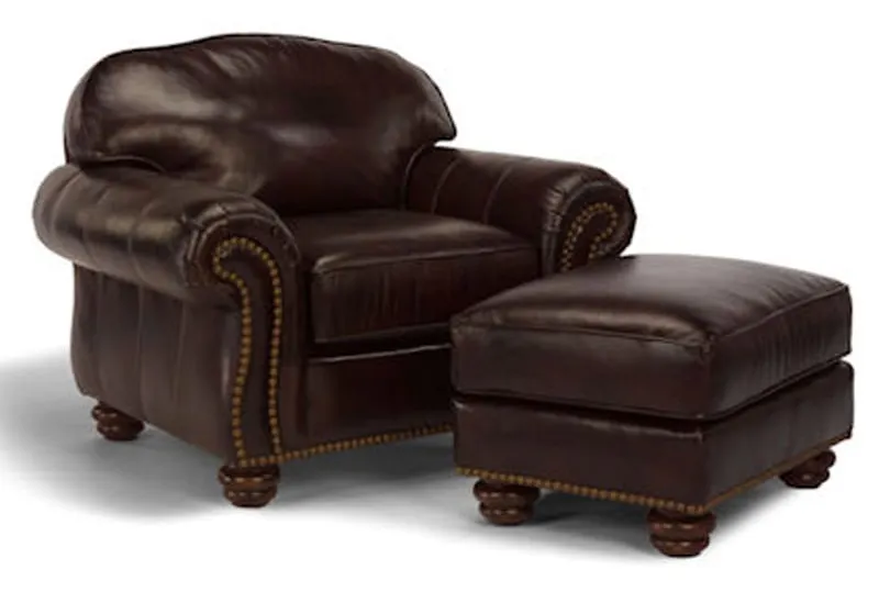 Flexsteel 3648-10-08 Bexley Chair and Ottoman with Nails Flexsteel 3648-10-08 Bexley Chair and Ottoman with Nails