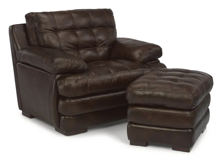 Flexsteel 1727-08 Jacob Leather Ottoman Flexsteel 1727-08 Jacob Leather Ottoman