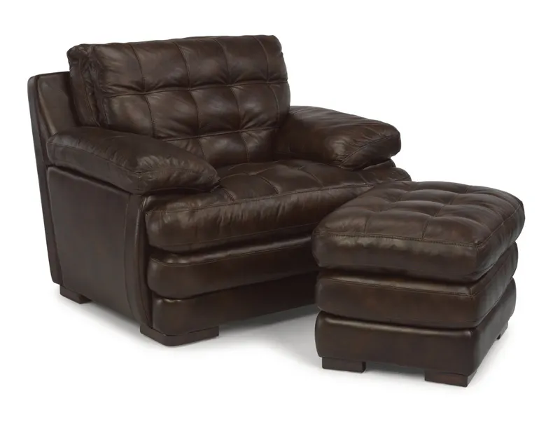 Flexsteel 1727-08 Jacob Leather Ottoman Flexsteel 1727-08 Jacob Leather Ottoman