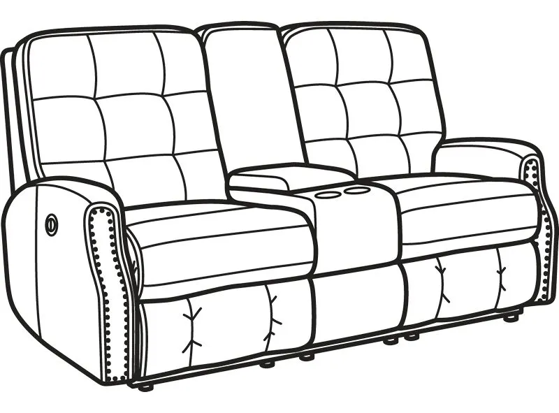 Flexsteel 3881-601M Devon Leather Power Reclining Loveseat with Console and Nailhead Trim Flexsteel 3881-601M Devon Leather Power Reclining Loveseat with Console and Nailhead Trim