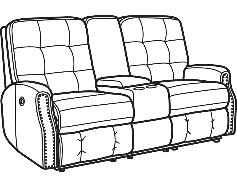 Flexsteel 3881-601M Devon Leather Power Reclining Loveseat with Console and Nailhead Trim Flexsteel 3881-601M Devon Leather Power Reclining Loveseat with Console and Nailhead Trim