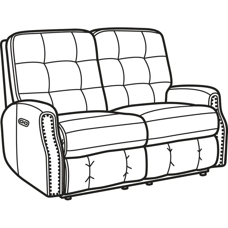 Flexsteel 3881-60H Devon Leather Power Reclining Loveseat with Power Headrests and Nailhead Trim