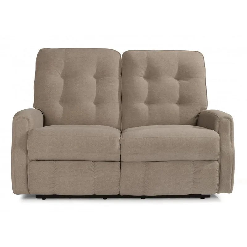 Flexsteel 3882-60M Devon Leather Power Reclining Loveseat without Nailhead Trim
