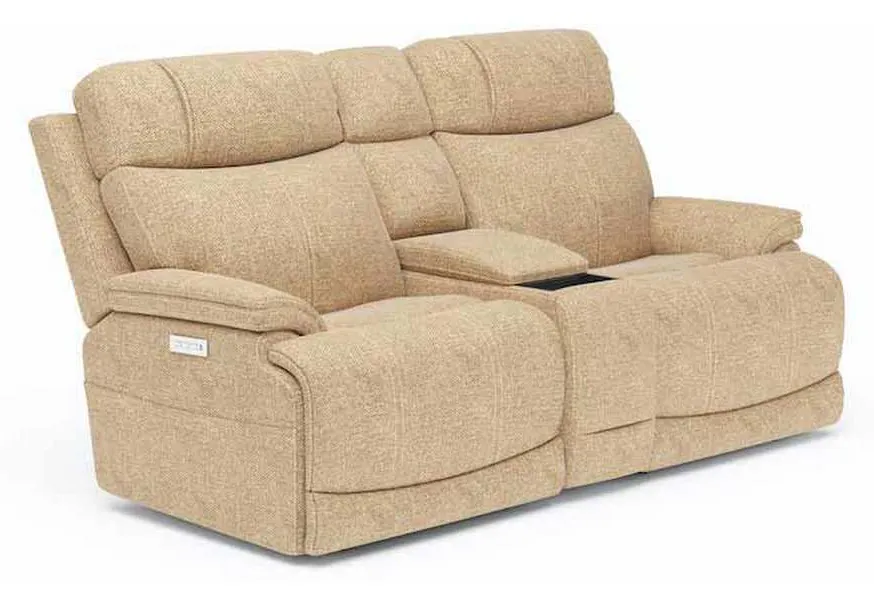 Flexsteel 1584-64PH Logan Power Reclining Loveseat with Console and Power Headrests and Lumbar Flexsteel 1584-64PH Logan Power Reclining Loveseat with Console and Power Headrests and Lumbar
