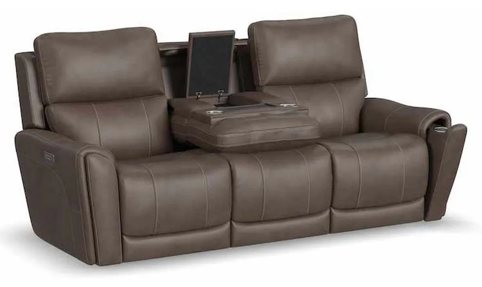 Flexsteel 1587-63PH Carter Power Reclining Sofa with Console and Power Headrests and Lumbar Flexsteel 1587-63PH Carter Power Reclining Sofa with Console and Power Headrests and Lumbar