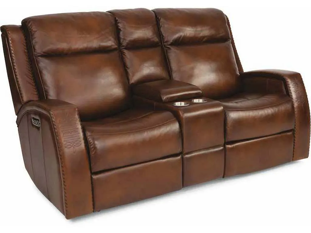 Flexsteel 1873-64PH Mustang Power Reclining Loveseat with Console and Power Headrests Flexsteel 1873-64PH Mustang Power Reclining Loveseat with Console and Power Headrests