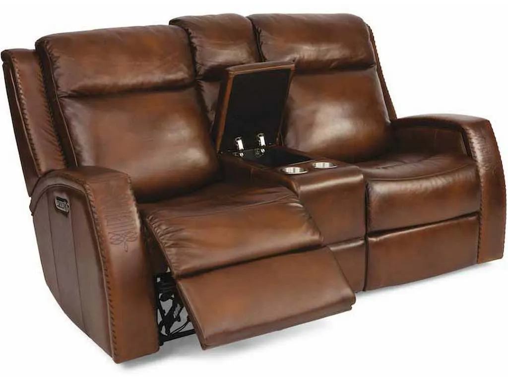 Flexsteel 1873-64PH Mustang Power Reclining Loveseat with Console and Power Headrests Flexsteel 1873-64PH Mustang Power Reclining Loveseat with Console and Power Headrests