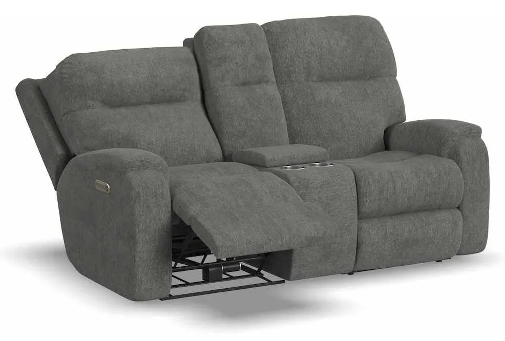 Flexsteel 2860-601L Penn Power Reclining Loveseat with Console and Power Headrests and Lumbar Flexsteel 2860-601L Penn Power Reclining Loveseat with Console and Power Headrests and Lumbar