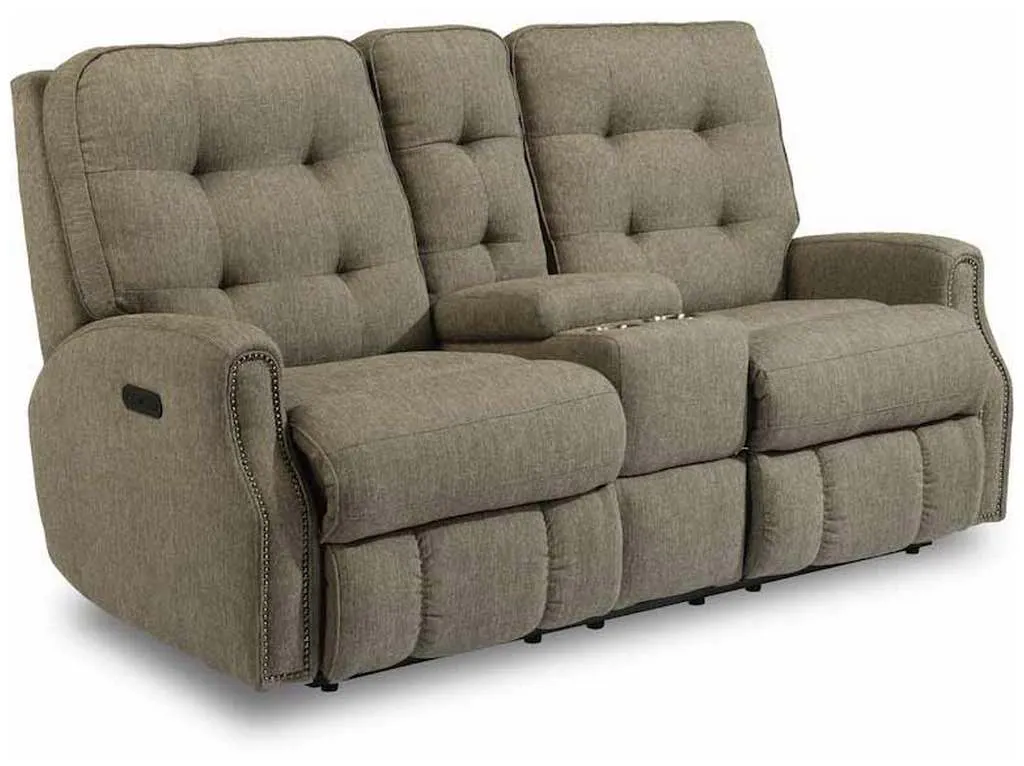Flexsteel 2881-601H Devon Power Reclining Loveseat with Console and Power Headrests Flexsteel 2881-601H Devon Power Reclining Loveseat with Console and Power Headrests