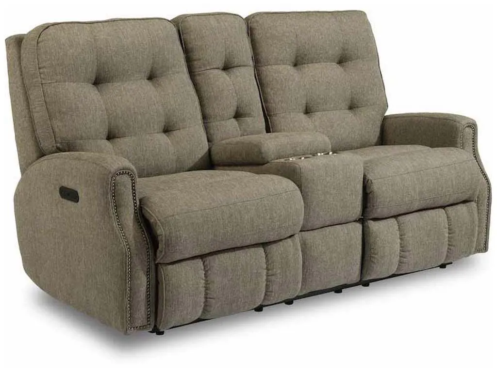 Flexsteel 2881-601H Devon Power Reclining Loveseat with Console and Power Headrests Flexsteel 2881-601H Devon Power Reclining Loveseat with Console and Power Headrests