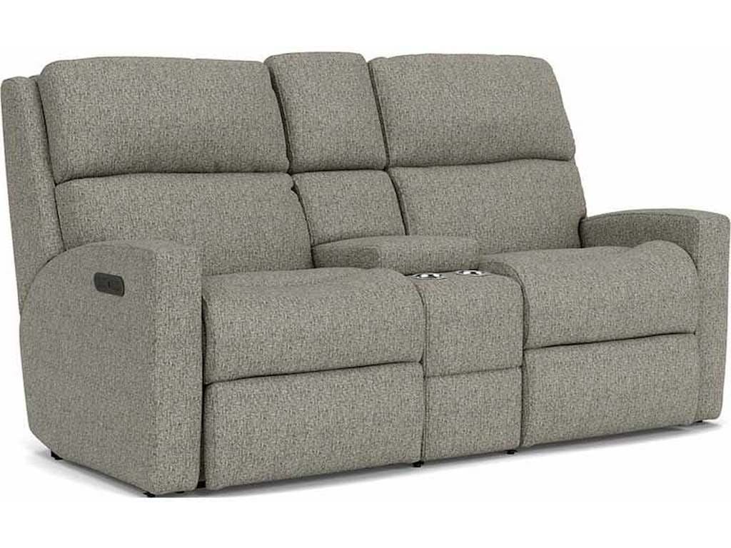 Flexsteel 2900-601H  Catalina Power Reclining Loveseat with Console and Power Headrests