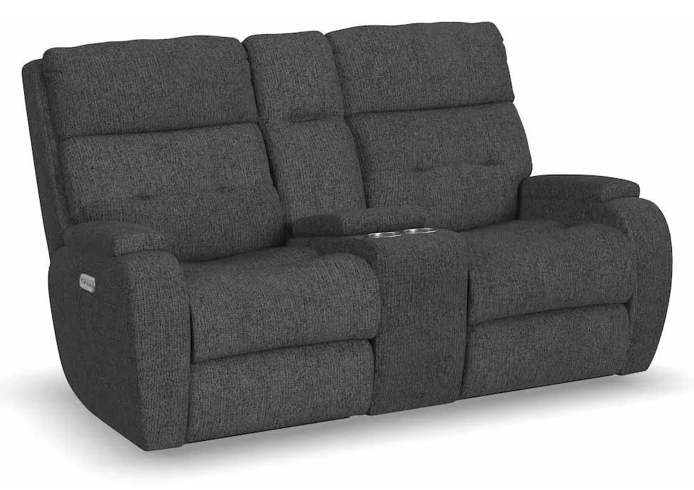 Flexsteel 2906-601H Strait Power Reclining Loveseat with Console and Power Headrests Flexsteel 2906-601H Strait Power Reclining Loveseat with Console and Power Headrests