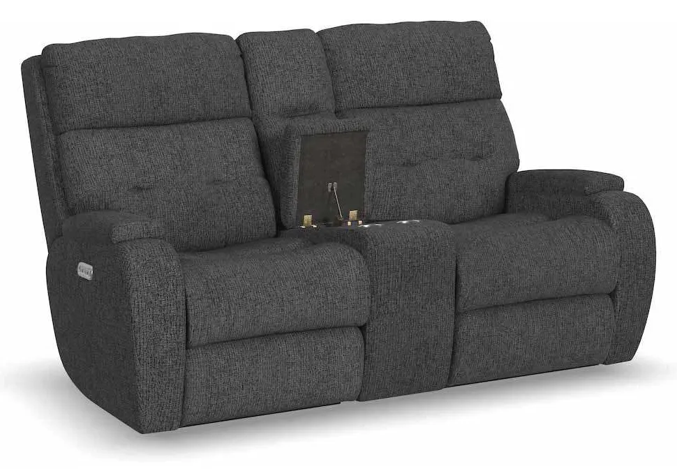 Flexsteel 2906-601H Strait Power Reclining Loveseat with Console and Power Headrests Flexsteel 2906-601H Strait Power Reclining Loveseat with Console and Power Headrests