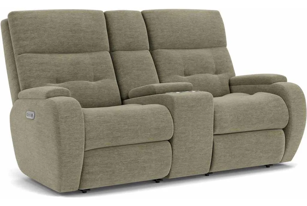 Flexsteel 2906-601H Strait Power Reclining Loveseat with Console and Power Headrests Flexsteel 2906-601H Strait Power Reclining Loveseat with Console and Power Headrests