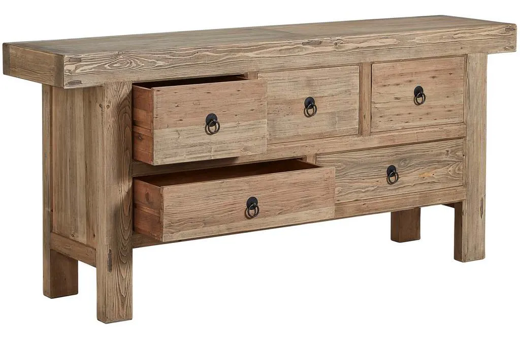Furniture Classics 20-286 Old Pine Five Drawer Buffet Furniture Classics 20-286 Old Pine Five Drawer Buffet