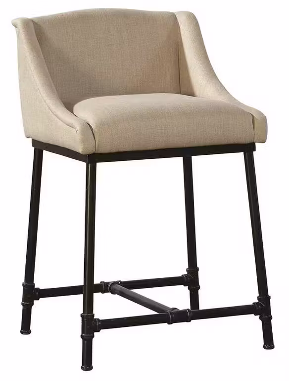 Furniture Classics 20-344 Linen and Iron Pipe Counter Stool Furniture Classics 20-344 Linen and Iron Pipe Counter Stool